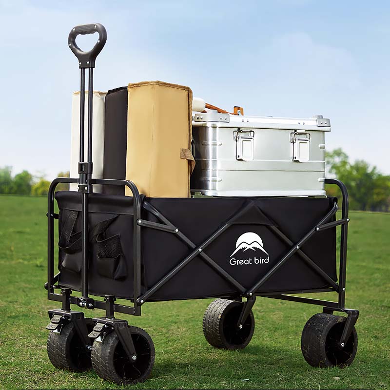 ROSONG Collapsible Wagon Cart with Wheels Foldable - Folding Utility Heavy Duty Wagons Carts for Grocery Sports Garden Shopping Camping