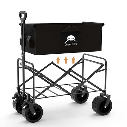 ROSONG Collapsible Wagon Cart with Wheels Foldable - Folding Utility Heavy Duty Wagons Carts for Grocery Sports Garden Shopping Camping