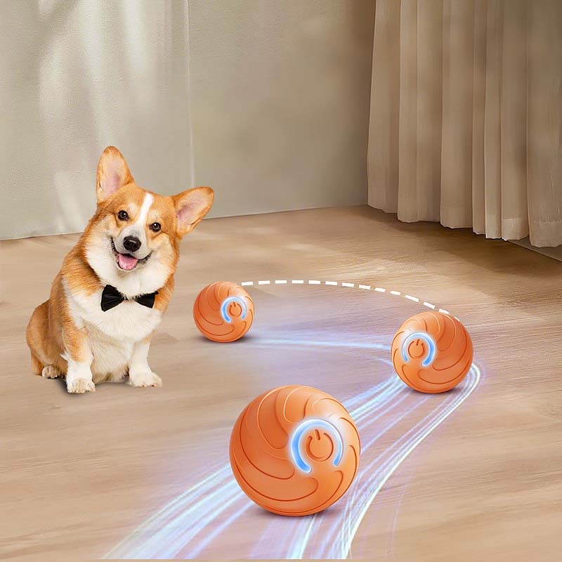 Teamoda Duraspin Interactive Dog Ball Toys – 2-Pack Motion-Activated Rolling Balls for Small & Large Dogs, USB Rechargeable & Durable – 2025 Smart Pet Toy (Blue + Orange)