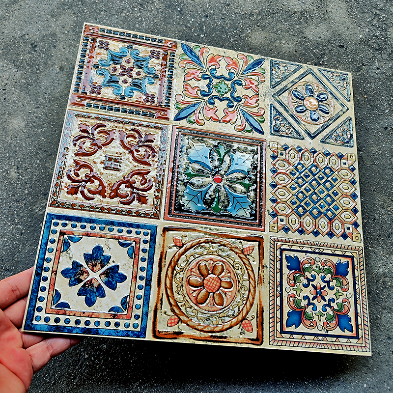 Aged Ceramic Tile Vintage Aged Design Tile - Unique Backsplash Tile - Bathroom Tile - Accent Tiles