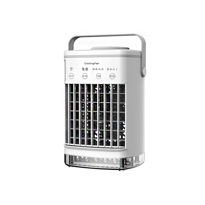 DFLU Portable Air Conditioner – 3 Fan Speeds, 3 Mist Modes, 50oz Large Water Tank, 2–8H Timer, 7-Color LED Light, 11" 5-Blade Cooling Fan – Personal Mini AC for Bedroom & Room Use