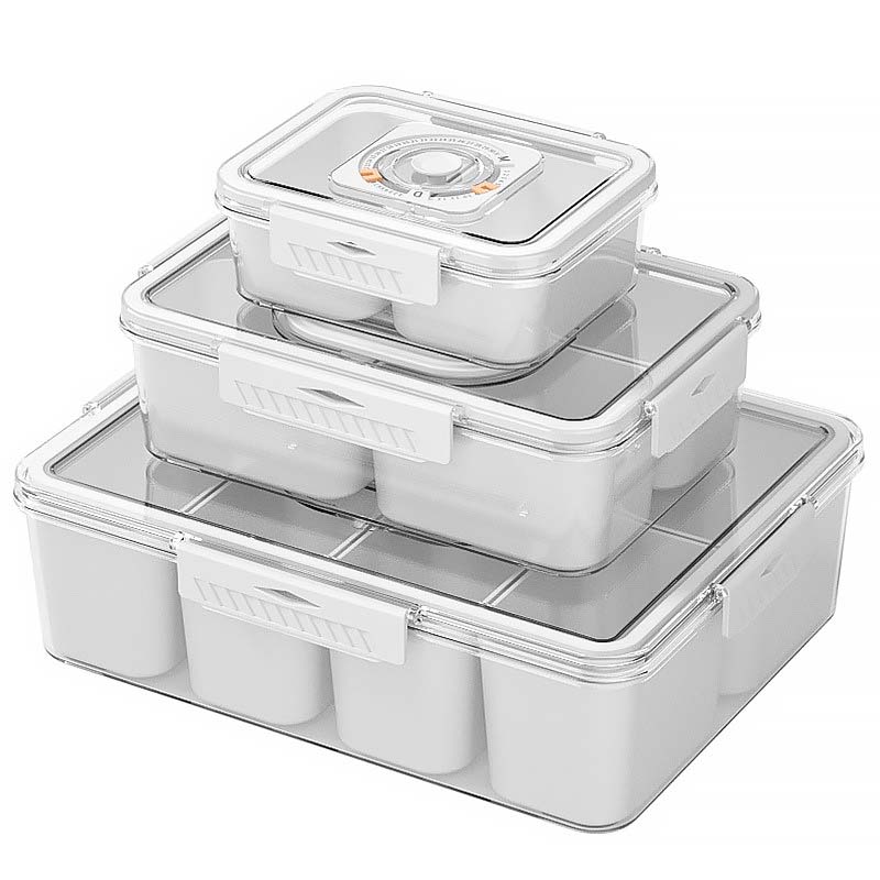 Portable Snack Organizer Box with Lid & Handle – Divided Charcuterie Serving Tray for Candy, Fruit, Nuts, and More – Clear Compartment Container for Parties, Picnics, and Travel