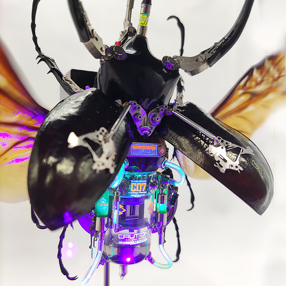 Steampunk Beetle Insect, Real Chalcosoma Atlas,  Wall Decor, Ornament Aesthetic Art, Tech Art Gift, Biomechanical Art