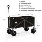 ROSONG Collapsible Wagon Cart with Wheels Foldable - Folding Utility Heavy Duty Wagons Carts for Grocery Sports Garden Shopping Camping