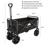 ROSONG Collapsible Wagon Cart with Wheels Foldable - Folding Utility Heavy Duty Wagons Carts for Grocery Sports Garden Shopping Camping