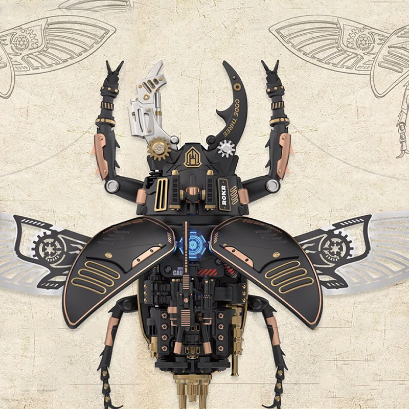Realistic Stag Beetle Model – Articulated Metal Mecha Insect | Collectible Gift for Sci-Fi & Bug Lovers