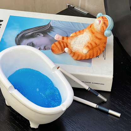 Eco-Friendly Resin Cat Ashtray – Detachable & Easy-to-Clean Design | Cute Gift for Smokers & Cat Lovers