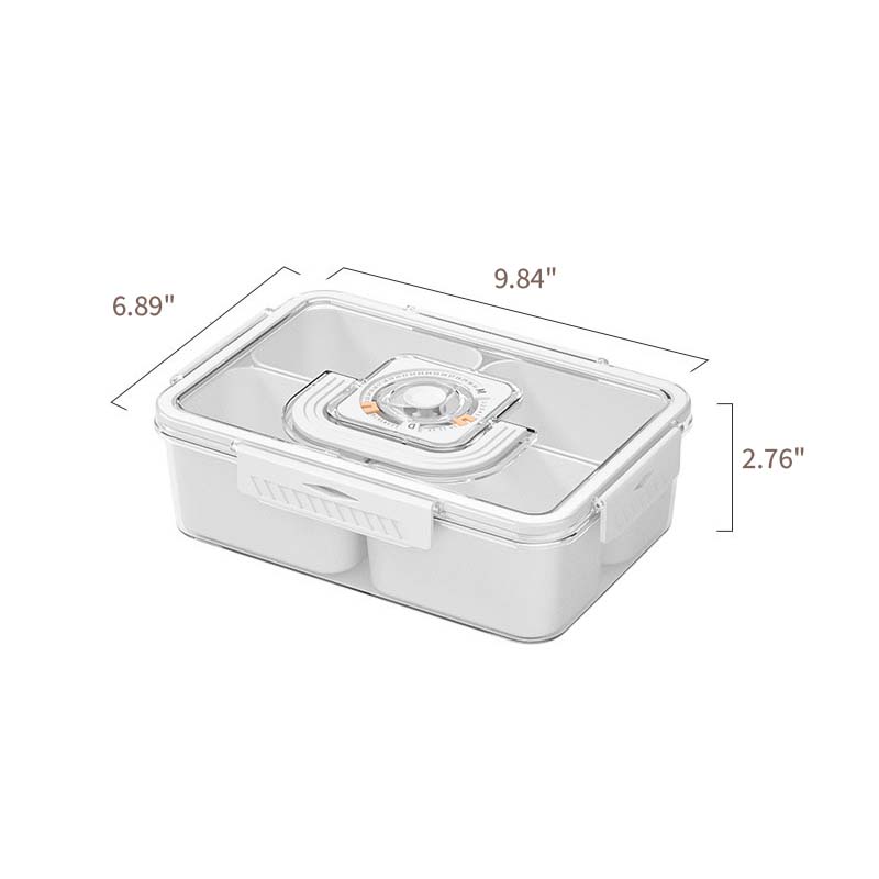 Portable Snack Organizer Box with Lid & Handle – Divided Charcuterie Serving Tray for Candy, Fruit, Nuts, and More – Clear Compartment Container for Parties, Picnics, and Travel