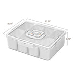 Portable Snack Organizer Box with Lid & Handle – Divided Charcuterie Serving Tray for Candy, Fruit, Nuts, and More – Clear Compartment Container for Parties, Picnics, and Travel