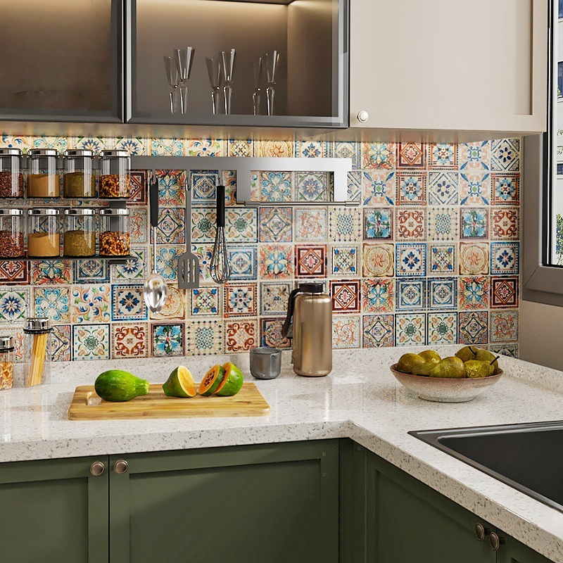 Aged Ceramic Tile Vintage Aged Design Tile - Unique Backsplash Tile - Bathroom Tile - Accent Tiles