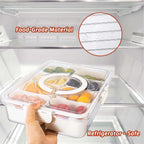 Portable Snack Organizer Box with Lid & Handle – Divided Charcuterie Serving Tray for Candy, Fruit, Nuts, and More – Clear Compartment Container for Parties, Picnics, and Travel