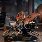 Realistic Mechanical Rhinoceros Beetle – Articulated Metal Insect Model | Unique Gift for Collectors & Sci-Fi Fans