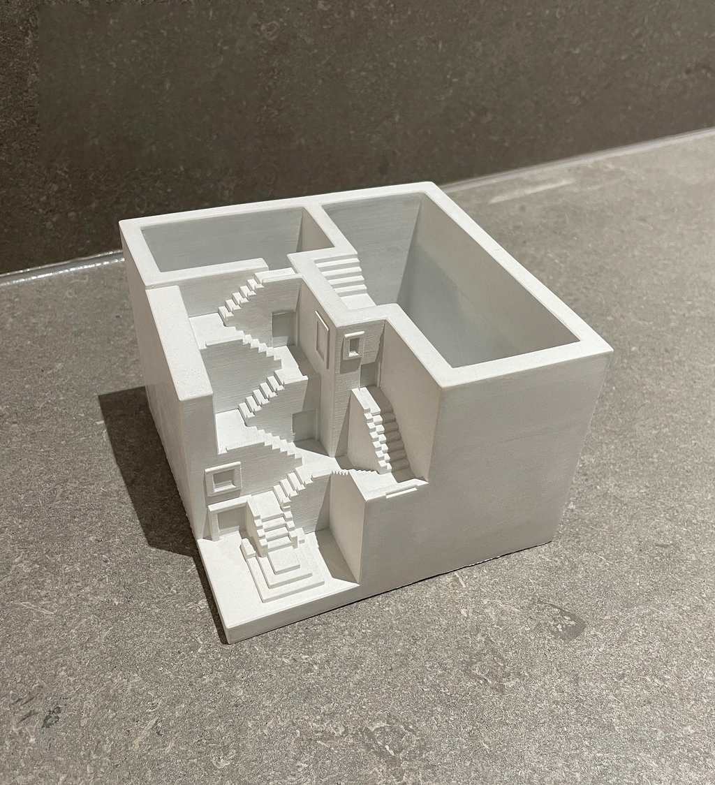 Architectural Concrete Pen Holder – Minimalist Desk Organizer Inspired by Brutalist Design