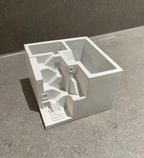 Architectural Concrete Pen Holder – Minimalist Desk Organizer Inspired by Brutalist Design