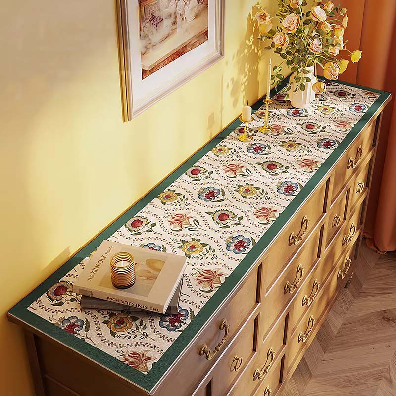 Vintage Waterproof Table Mat – PU Leather Cover for Buffet Tables, TV Stands, Dressers & Desks
