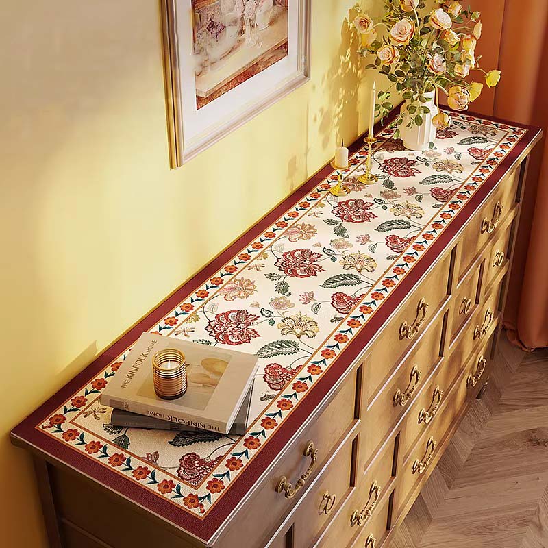 Vintage Waterproof Table Mat – PU Leather Cover for Buffet Tables, TV Stands, Dressers & Desks