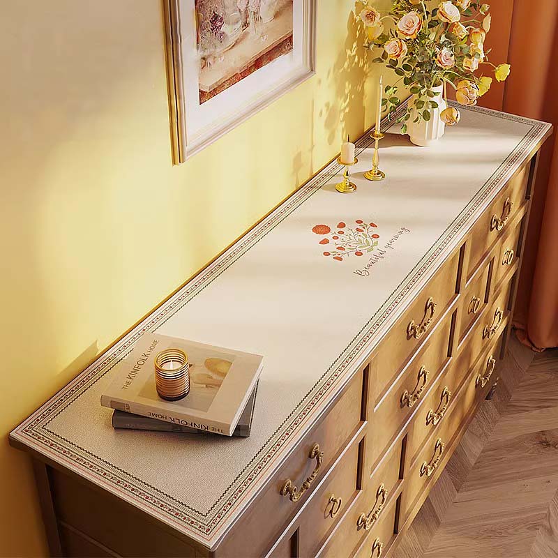 Vintage Waterproof Table Mat – PU Leather Cover for Buffet Tables, TV Stands, Dressers & Desks