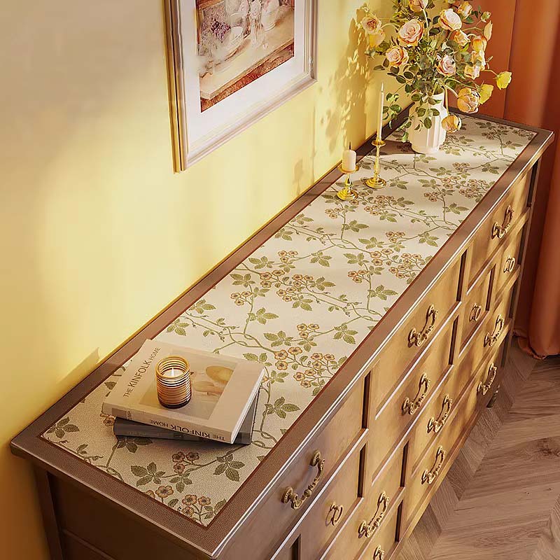 Retro PU Leather Table Cover – Waterproof Desk Mat for Sideboards, TV Cabinets & Dressing Tables