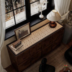 Retro PU Leather Table Cover – Waterproof Desk Mat for Sideboards, TV Cabinets & Dressing Tables